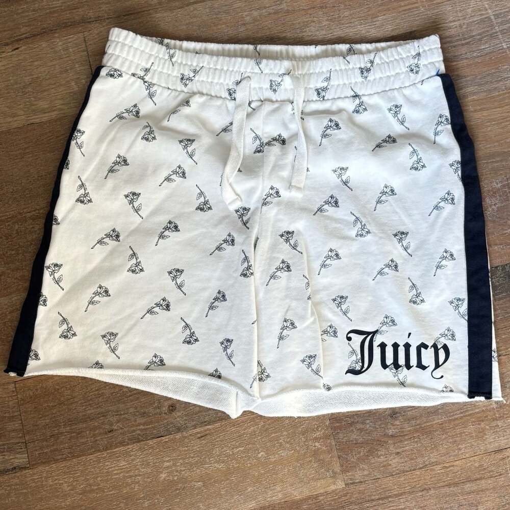 Juicy by Juicy Couture Rose Print Drawstring Shorts Size M